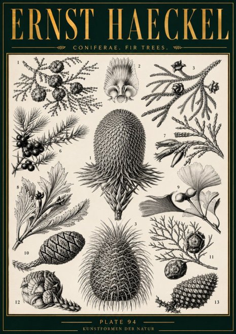 Ernst Haeckel Coniferae. Fir Trees. No4 - Poster