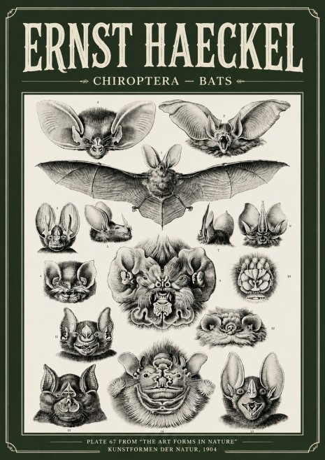 Ernst Haeckel Chiroptera Bats No6 - Poster