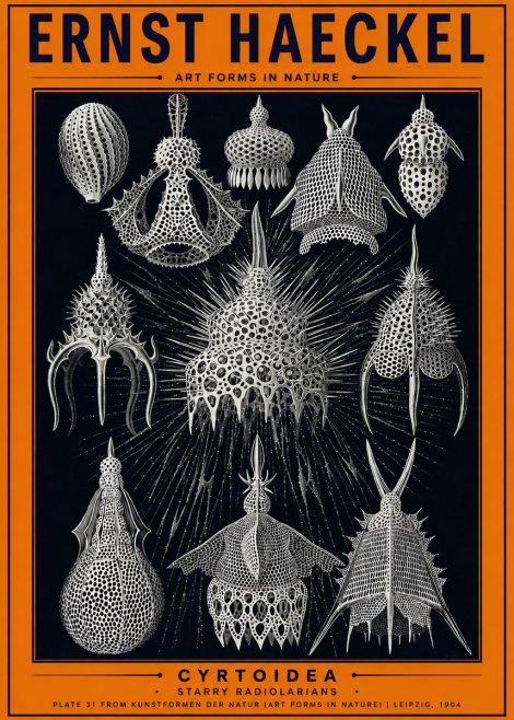 Ernst Haeckel Cyrtoidea - Starry Radiolarians No2 - Poster