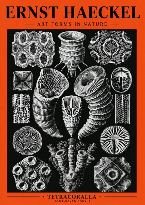 Ernst Haeckel Tetracoralla - Four-rayed Corals No5 - Poster
