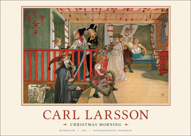 Carl Larsson Children Bringing Flowers No3 - Poster