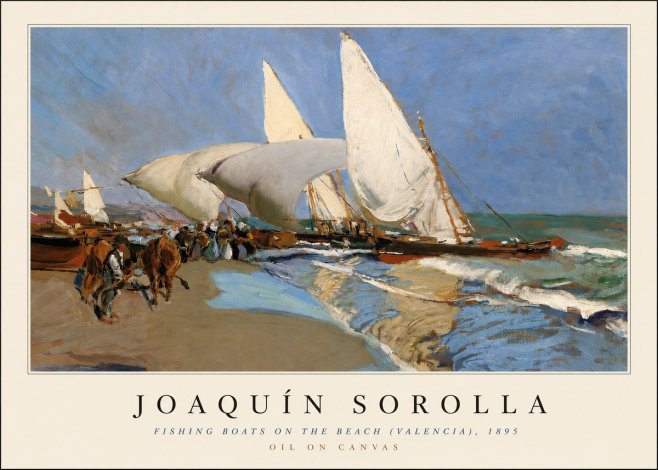 Sorolla Fishing Boats on the Beach (Valencia), 1895 No3 - Poster