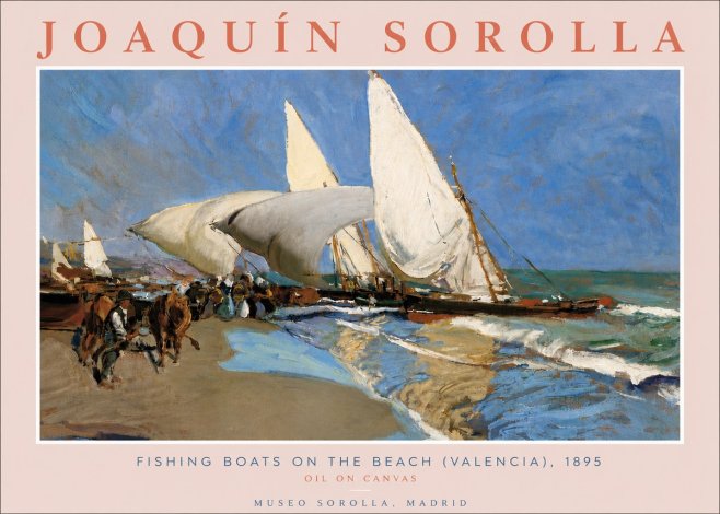 Sorolla Fishing Boats on the Beach (Valencia), 1895 No6 - Poster