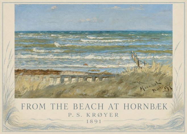 P.S. Krøyer From the Beach at Hornbæk · 1891 No3 - Poster