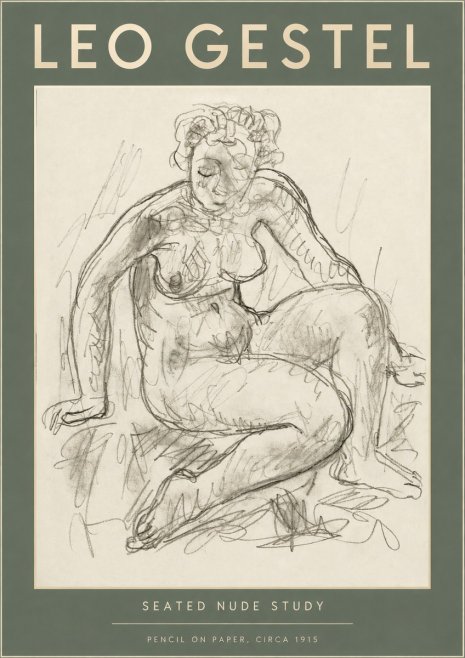 Leo Gestel Seated Nude Study No2 - Poster