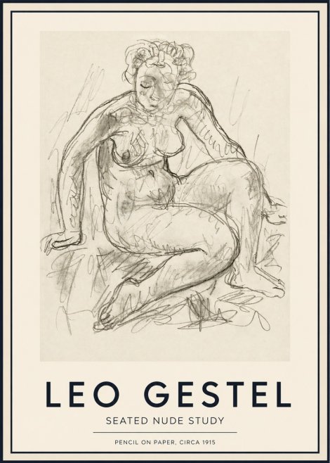 Leo Gestel Seated Nude Study No3 - Poster