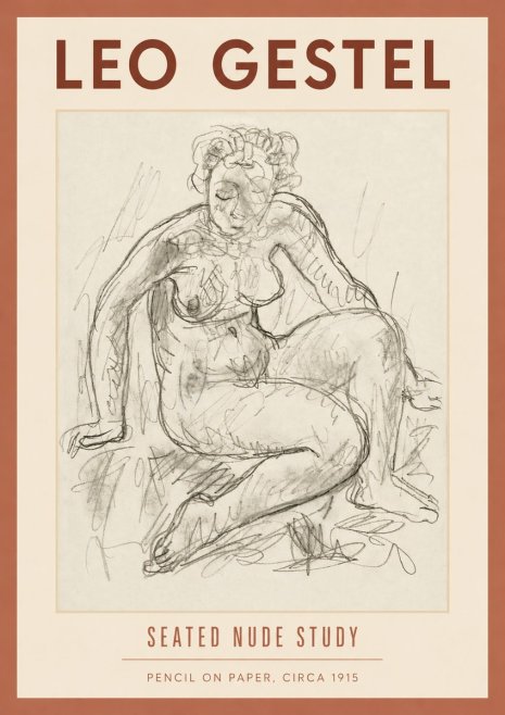 Leo Gestel Seated Nude Study No4 - Poster