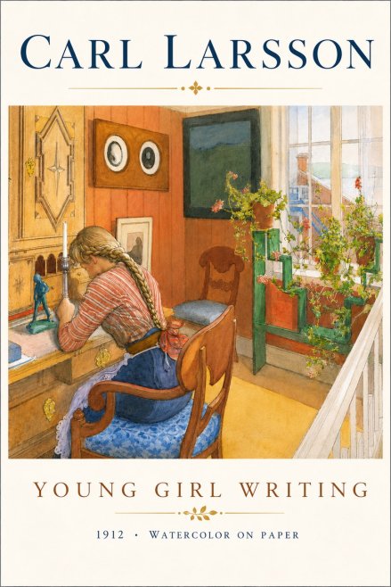 Carl Larsson Young Girl Writing No5 - Poster