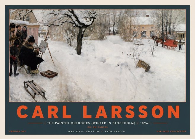 Carl Larsson The Painter Outdoors (Winter in Stockholm) No2 - Poster