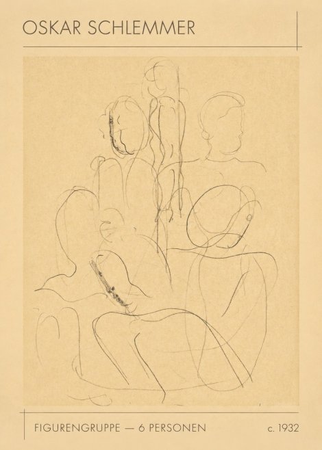 Oskar Schlemmer Figurengruppe - 6 Personen No1 - Poster