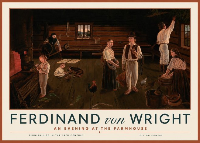 Ferdinand von Wright An Evening at the Farmhouse No3 - Poster