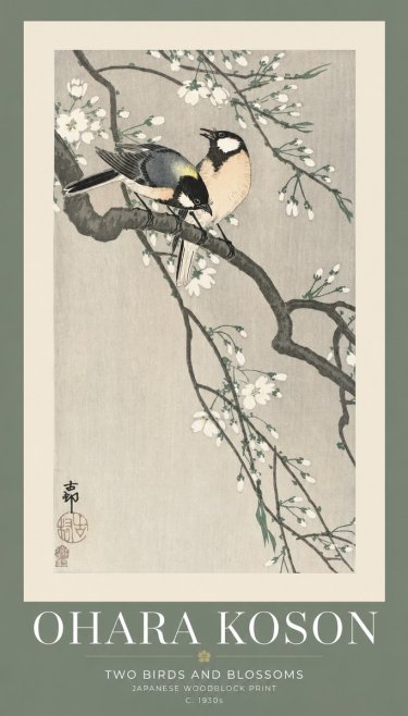 Ohara Koson Two Birds and Blossoms I No1 - Poster