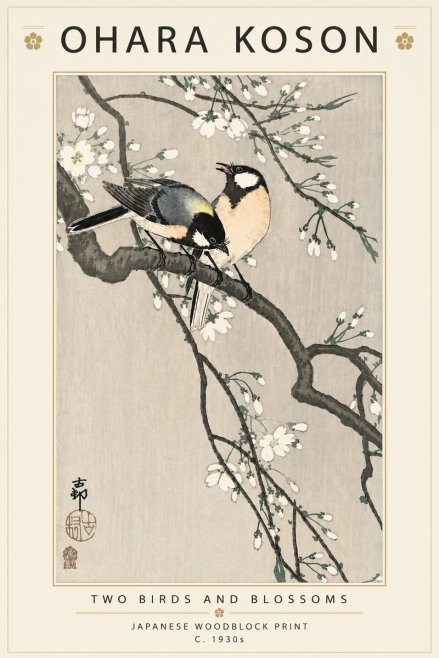 Ohara Koson Two Birds and Blossoms I No5 - Poster