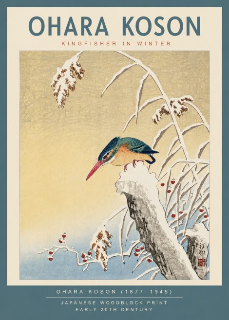 Ohara Koson Kingfisher in Winter I No2 - Poster