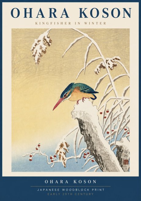 Ohara Koson Kingfisher in Winter I No4 - Poster