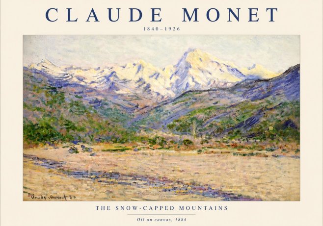 Monet The Snow-capped Mountains No3 - Poster