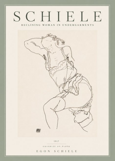 Schiele Reclining Woman in Undergarments No2 - Poster