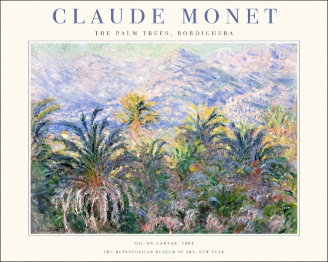 Monet The Palm Trees, Bordighera No1 - Poster