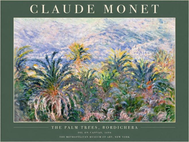 Monet The Palm Trees, Bordighera No2 - Poster