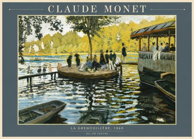 Monet La Grenouillère, 1869 No6 - Poster