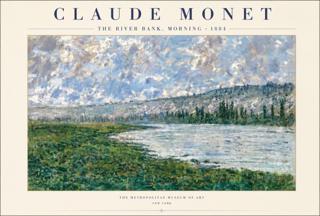Monet The River Bank, Morning No4 - Poster