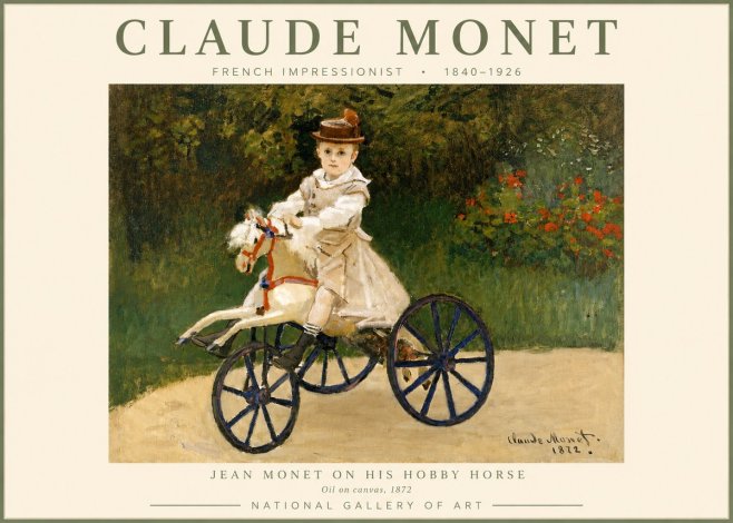 Monet Jean Monet on His Hobby Horse No2 - Poster