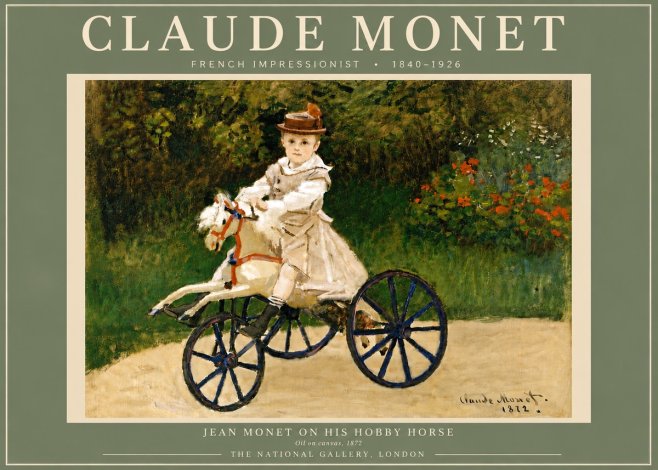 Monet Jean Monet on His Hobby Horse No5 - Poster