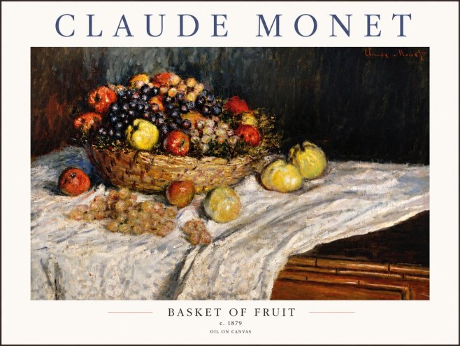 Monet Basket of Fruit No3 - Poster