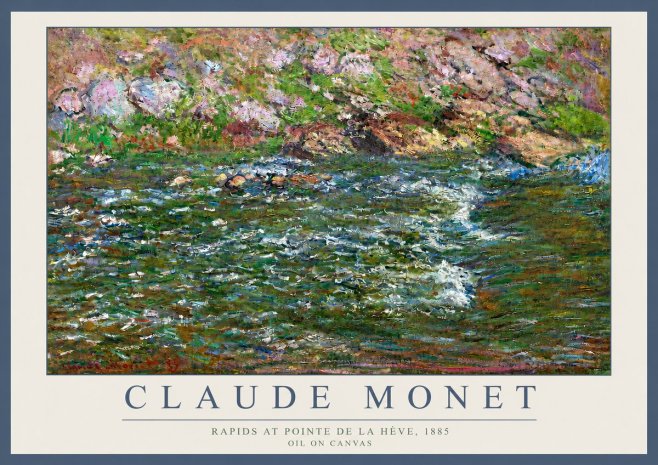 Monet Rapids at Pointe De La Hève, 1885 No3 - Poster