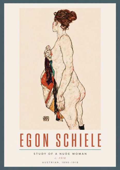 Schiele Study of a Nude Woman No2 - Poster