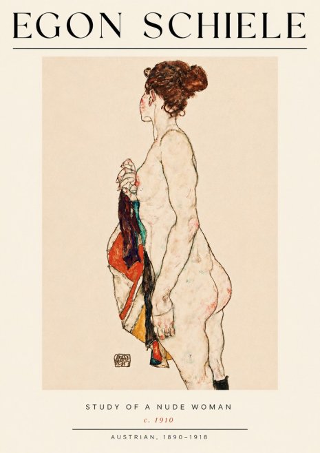 Schiele Study of a Nude Woman No4 - Poster