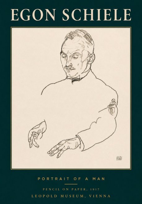 Schiele Portrait of a Man No3 - Poster