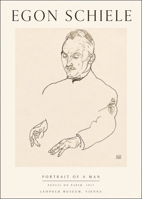 Schiele Portrait of a Man No4 - Poster