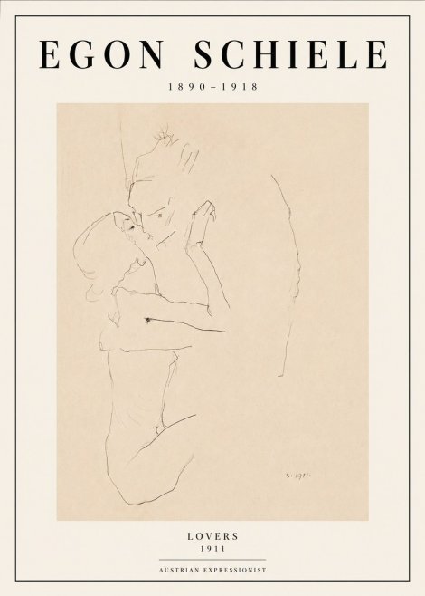 Schiele Lovers No3 - Poster