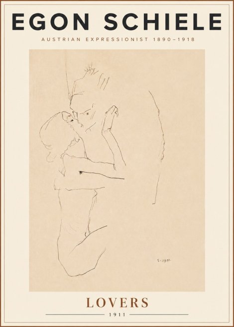 Schiele Lovers No5 - Poster