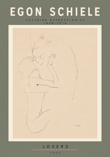 Schiele Lovers No6 - Poster