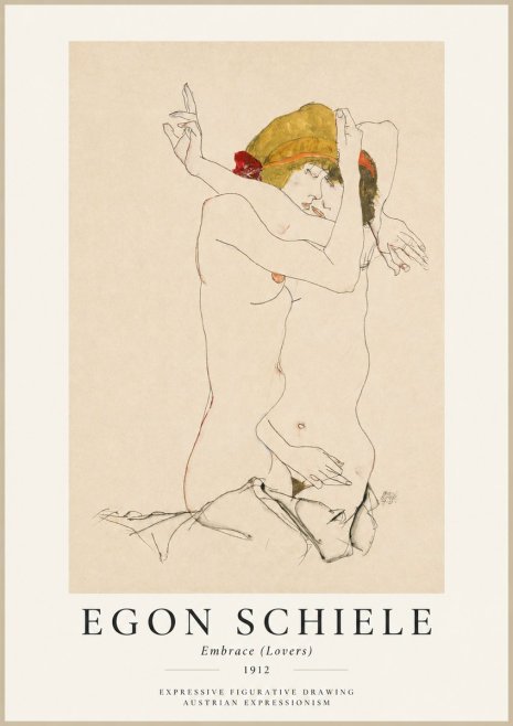 Schiele Embrace (Lovers) No1 - Poster