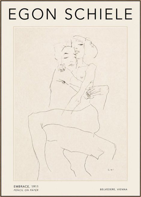 Schiele Embrace, 1911 No2 - Poster