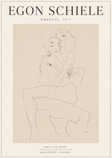 Schiele Embrace, 1911 No5 - Poster