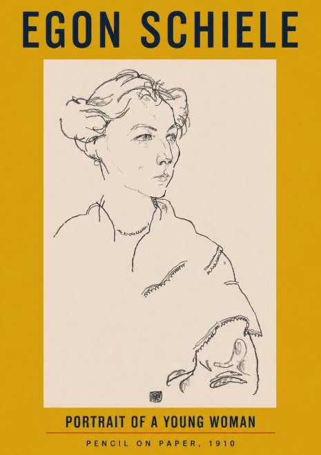 Schiele Portrait of a Young Woman No4 - Poster