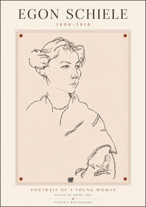Schiele Portrait of a Young Woman No5 - Poster