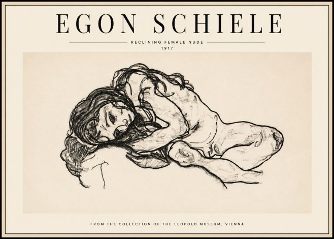 Schiele Reclining Female Nude No3 - Poster