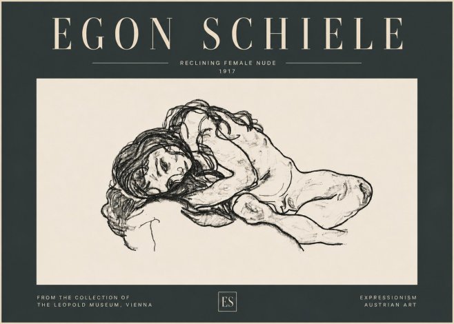 Schiele Reclining Female Nude No6 - Poster