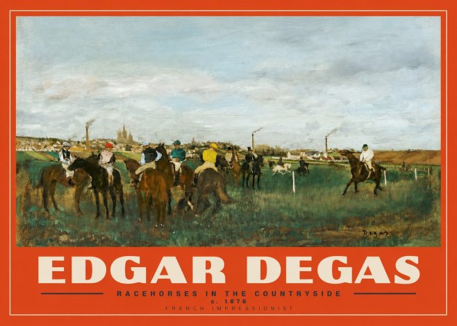 Edgar Degas Racehorses in the Countryside No3 - Poster