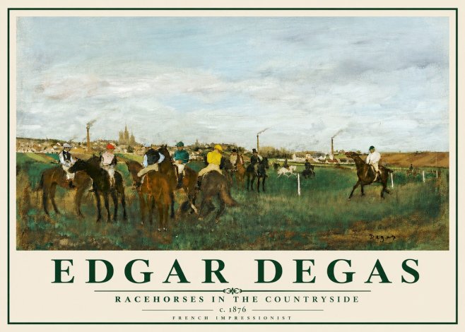 Edgar Degas Racehorses in the Countryside No5 - Poster