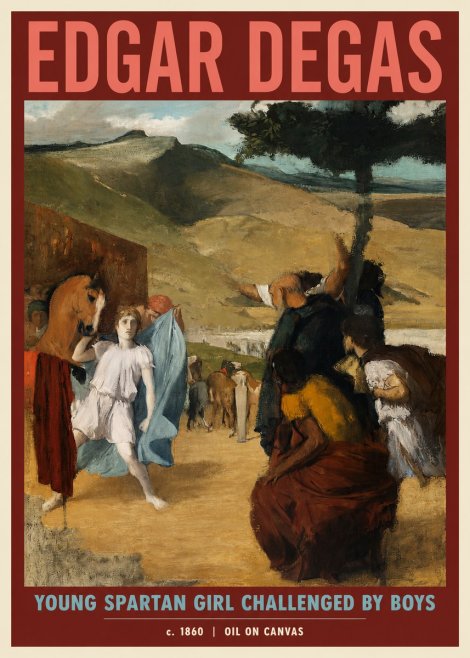 Edgar Degas Young Spartan Girl Challenged by Boys No2 - Poster