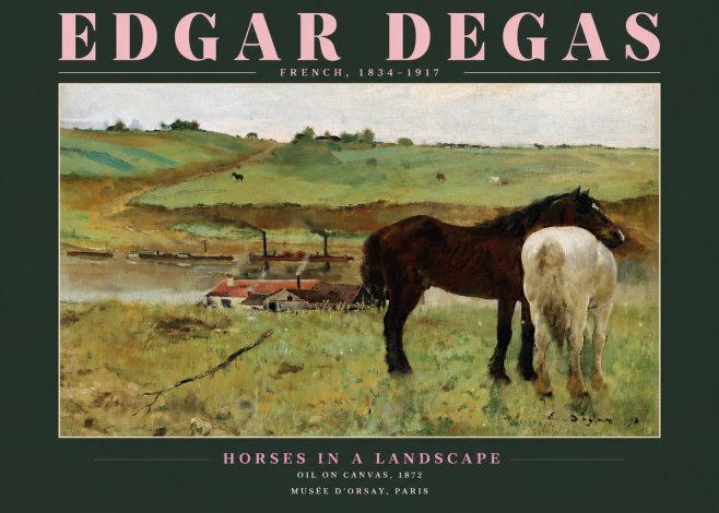 Edgar Degas Horses in a Landscape No3 - Poster