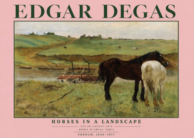 Edgar Degas Horses in a Landscape No5 - Poster