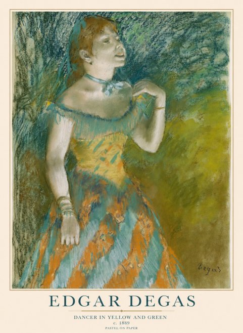 Edgar Degas Dancer in Yellow and Green No1 - Poster