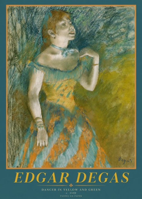 Edgar Degas Dancer in Yellow and Green No2 - Poster